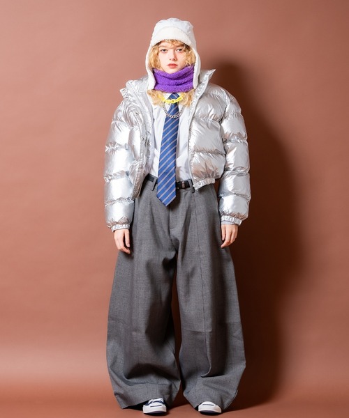 a.p.o.v.(エーピーオービー)の「a.p.o.v. メタリックリップストップクロップド中綿ジャケット(ダウンジャケット/コート・メンズ・ブラック/シルバー・ONESIZE)」の5枚目の写真