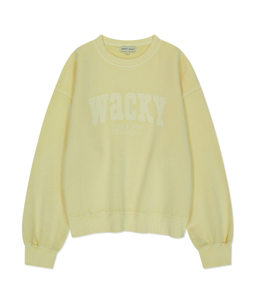 Wacky WiLLy(ワッキーウィリー)の「ウィメンズセミオーバーフィットピグメントマンツーマンイエロー(スウェット・レディース・その他・F)」の1枚目の写真