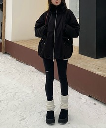 ボリューム裏ファー ライナー風 中綿ブルゾン