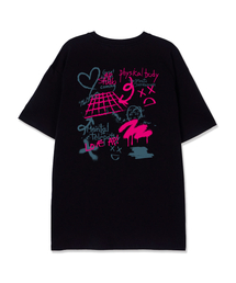グラフィティスーピマコットンラウンドネック半袖Tシャツ_ブラック