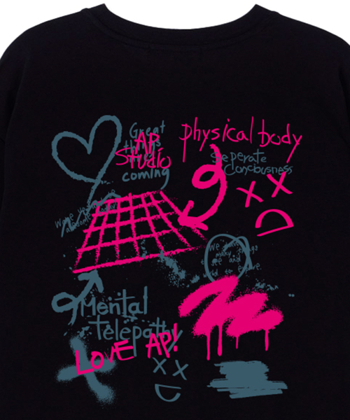 ASTRAL PROJECTION(アストラルプロジェクション)の「グラフィティスーピマコットンラウンドネック半袖Tシャツ_ブラック(Tシャツ/カットソー・メンズ・その他・LARGE/MEDIUM/X-LARGE)」の4枚目の写真