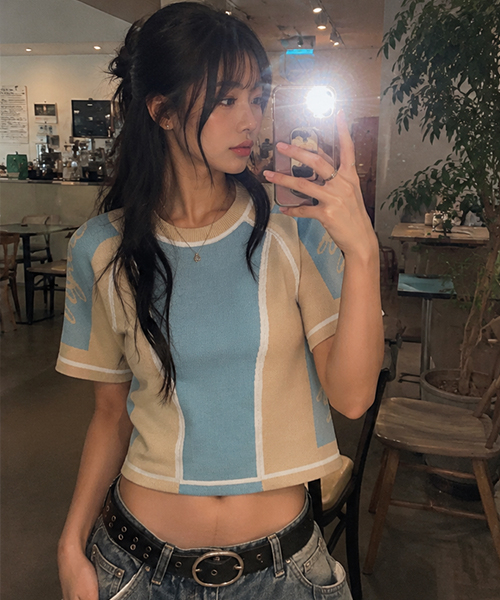NYXX(エヌワイエックスエックス)の「SPORT STRETCH KNIT TOP SKY BLUE(ニット/セーター・レディース・その他・FREE)」の1枚目の写真