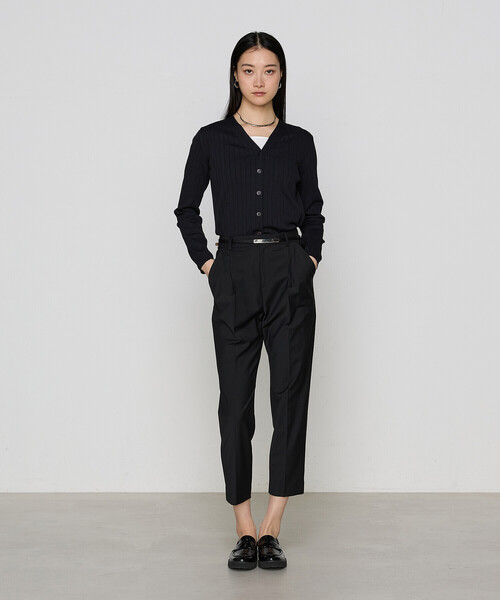 COMME CA(コムサ)の「〔 TALLサイズ 〕 コットンダルストレッチ カーディガン(カーディガン/ボレロ・レディース・ブラック/オフホワイト・15号)」の5枚目の写真