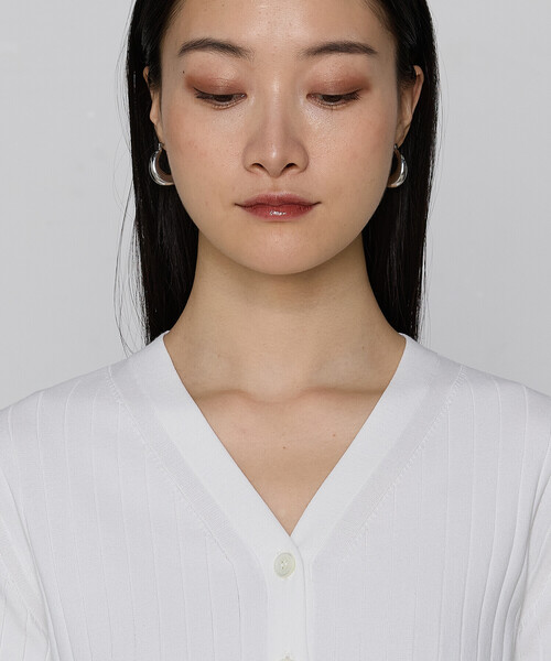 COMME CA(コムサ)の「〔 TALLサイズ 〕 コットンダルストレッチ カーディガン(カーディガン/ボレロ・レディース・ブラック/オフホワイト・15号)」の9枚目の写真