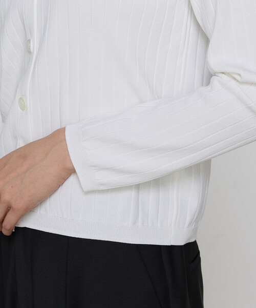 COMME CA(コムサ)の「〔 TALLサイズ 〕 コットンダルストレッチ カーディガン(カーディガン/ボレロ・レディース・ブラック/オフホワイト・15号)」の10枚目の写真