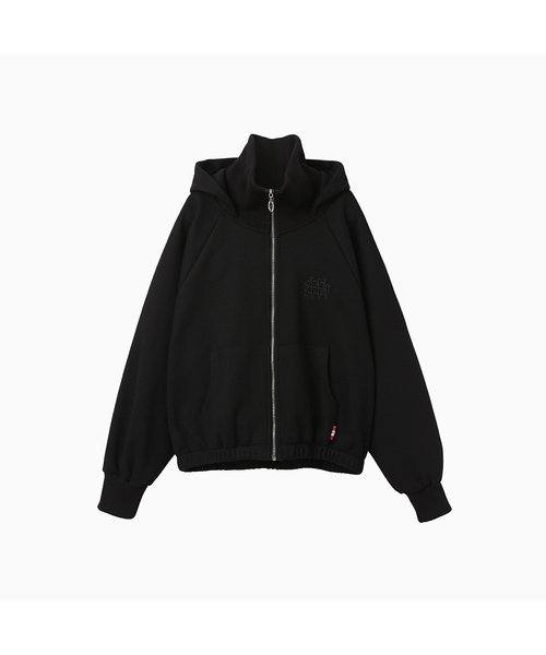 セール】Waffle Mink Daily Hooded Zip Up_Black（パーカー）｜MENASOO