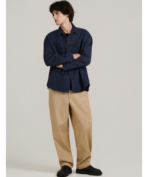 LXT（エルエックスティー）の「ワイド高密度コットンチノパンツ[ベージュ]（その他パンツ・メンズ・その他・MEDIUM/LARGE/X-LARGE/XX-LARGE）」の4枚目の写真