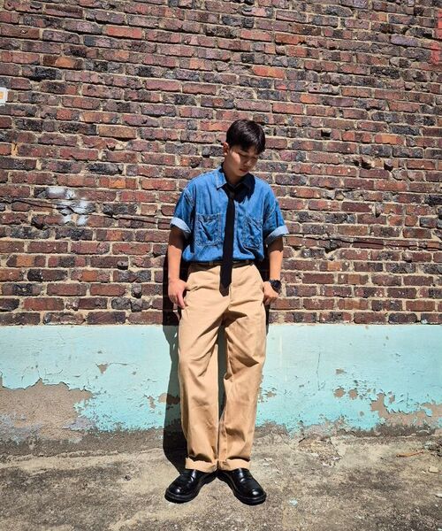LXT（エルエックスティー）の「ワイド高密度コットンチノパンツ[ベージュ]（その他パンツ・メンズ・その他・MEDIUM/LARGE/X-LARGE/XX-LARGE）」の9枚目の写真