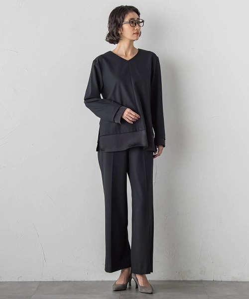 la.f…(ラエフ)の「ピクシエスタVネックブラウス≪洗濯機で洗える≫(シャツ/ブラウス・レディース・ブラック系その他/ブラック/キャメル・11号/9号/7号)」の8枚目の写真