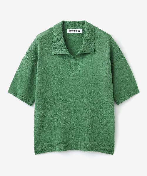 BLOND9(ブロンドナイン)の「テールヤンオープンカラ半袖ニット_グリナリー(ニット/セーター・メンズ・その他・LARGE/MEDIUM)」の2枚目の写真