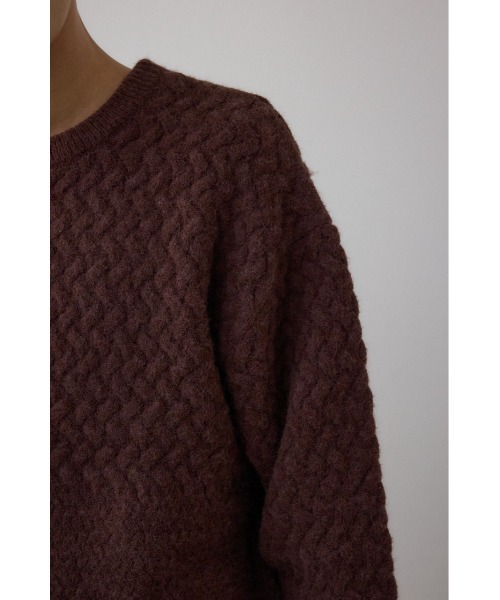 AZUL by moussy（アズールバイマウジー）の「バスケット編み切り替えニットトップス（ニット/セーター・メンズ・ブラウン/グレー/オフホワイト/ブラック・MEDIUM/LARGE）」の13枚目の写真