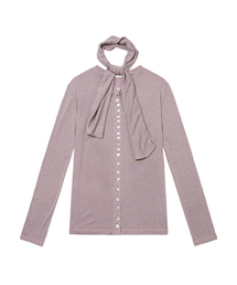 SEEN（シーン）の「MANY BUTTONS SCARF CARDIGAN (Purple)（カーディガン/ボレロ）」