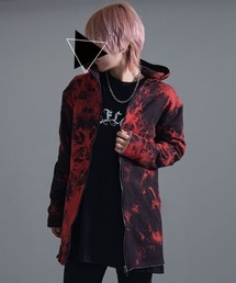 『Bernings Sho/バーニングショー』BGミニ裏毛ムラ染めカットオフ長袖パーカー