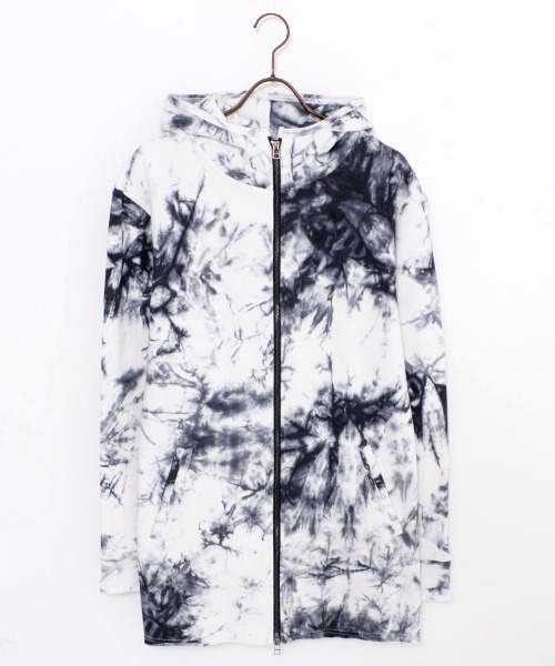 Bernings Sho(バーニングショー)の「『Bernings Sho/バーニングショー』BGミニ裏毛ムラ染めカットオフ長袖パーカー(パーカー・メンズ・ブラック/レッド/ホワイト・L/XL/M)」の17枚目の写真