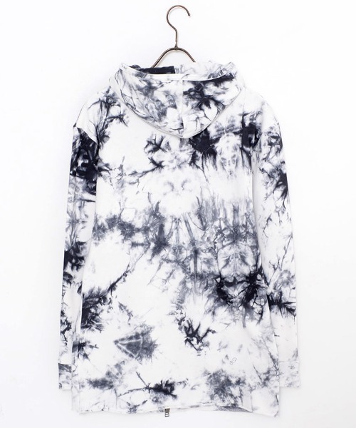 Bernings Sho(バーニングショー)の「『Bernings Sho/バーニングショー』BGミニ裏毛ムラ染めカットオフ長袖パーカー(パーカー・メンズ・ブラック/レッド/ホワイト・L/XL/M)」の18枚目の写真