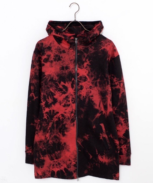 Bernings Sho(バーニングショー)の「『Bernings Sho/バーニングショー』BGミニ裏毛ムラ染めカットオフ長袖パーカー(パーカー・メンズ・ブラック/レッド/ホワイト・L/XL/M)」の21枚目の写真