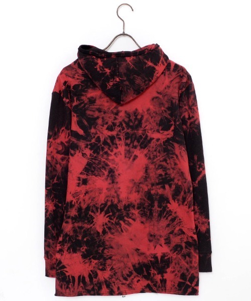 Bernings Sho(バーニングショー)の「『Bernings Sho/バーニングショー』BGミニ裏毛ムラ染めカットオフ長袖パーカー(パーカー・メンズ・ブラック/レッド/ホワイト・L/XL/M)」の22枚目の写真