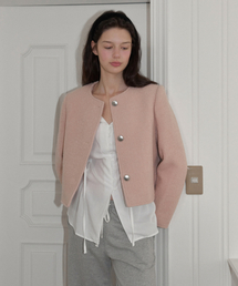LETTERA（レッテラ）の「Boucle Wool Tweed Jacket_Pink（その他アウター）」