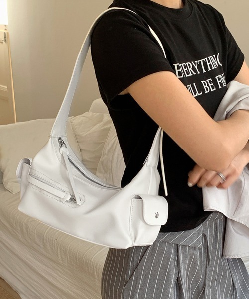 Miniministore(ミニミニストア)の「ショルダーバッグレディース 肩掛け韓国風(ショルダーバッグ・レディース・ホワイト/ブラック・FREE)」の2枚目の写真