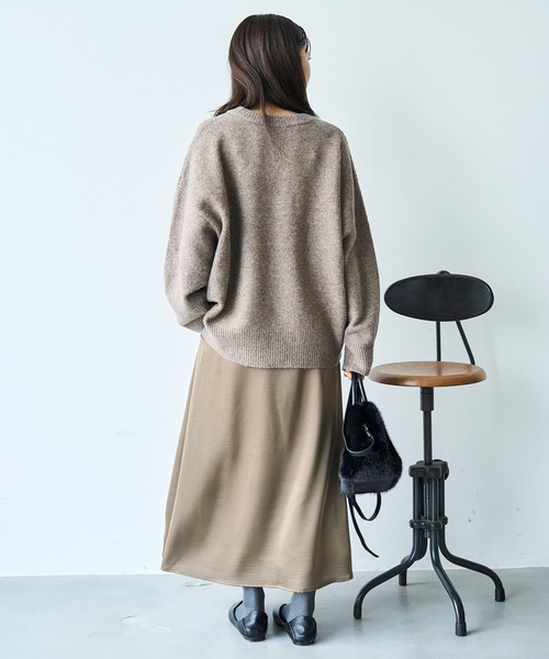 mil(ミル)の「サテン Aラインロングスカート【585148】(スカート・レディース・ブラウン/チャコールグレー/ライトベージュ・XS/S)」の9枚目の写真
