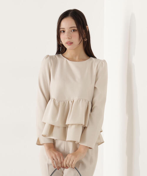 PROPORTION BODY DRESSING（プロポーションボディドレッシング）の「＜ウォッシャブル＞ランダムヘムペプラムブラウス / 1216110101（シャツ/ブラウス・レディース・ホワイト系その他/ブラック・MEDIUM/SMALL）」の16枚目の写真