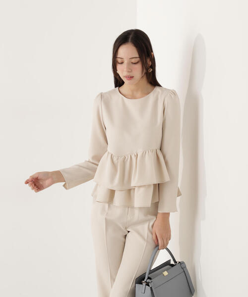 PROPORTION BODY DRESSING（プロポーションボディドレッシング）の「＜ウォッシャブル＞ランダムヘムペプラムブラウス / 1216110101（シャツ/ブラウス・レディース・ホワイト系その他/ブラック・MEDIUM/SMALL）」の15枚目の写真