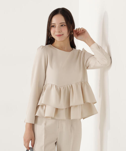 PROPORTION BODY DRESSING（プロポーションボディドレッシング）の「＜ウォッシャブル＞ランダムヘムペプラムブラウス / 1216110101（シャツ/ブラウス・レディース・ホワイト系その他/ブラック・MEDIUM/SMALL）」の12枚目の写真