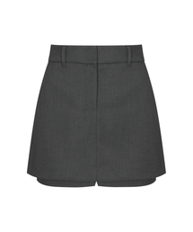 TWILL LAYERED SKIRT PANTS_Grey
