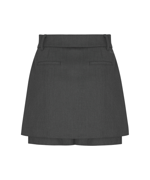 PLAYBOO（プレイブー）の「TWILL LAYERED SKIRT PANTS_Grey（スカート・レディース・その他・MEDIUM/SMALL）」の2枚目の写真