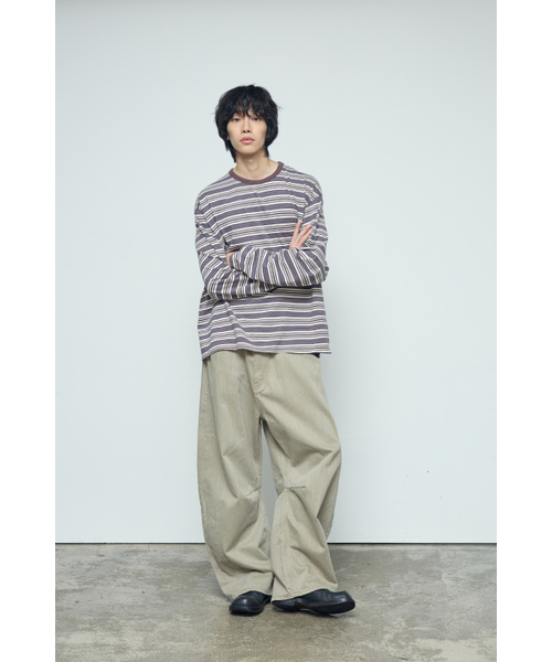 BALLUTE(バリュート)の「URBAN MULTI STRIPE LONG SLEEVE (PUPLE)(Tシャツ/カットソー・メンズ・その他・MEDIUM/LARGE)」の2枚目の写真