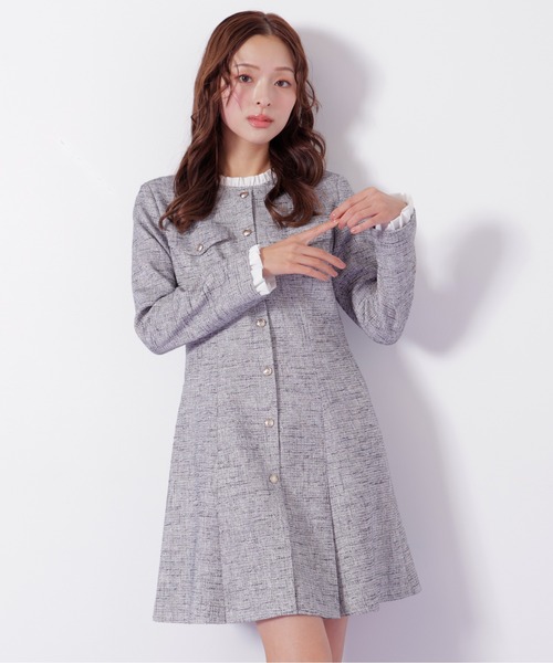 JILL by JILL STUART(ジルバイジルスチュアート)の「◇ツィードミニワンピース(ワンピース・レディース・ブラック/ネイビー・SMALL/MEDIUM)」の6枚目の写真