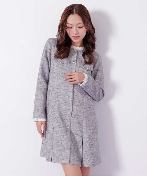 JILL by JILL STUART(ジルバイジルスチュアート)の「◇ツィードミニワンピース(ワンピース・レディース・ブラック/ネイビー・SMALL/MEDIUM)」の3枚目の写真