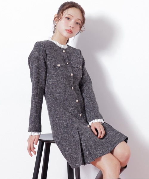 JILL by JILL STUART(ジルバイジルスチュアート)の「◇ツィードミニワンピース(ワンピース・レディース・ブラック/ネイビー・SMALL/MEDIUM)」の15枚目の写真