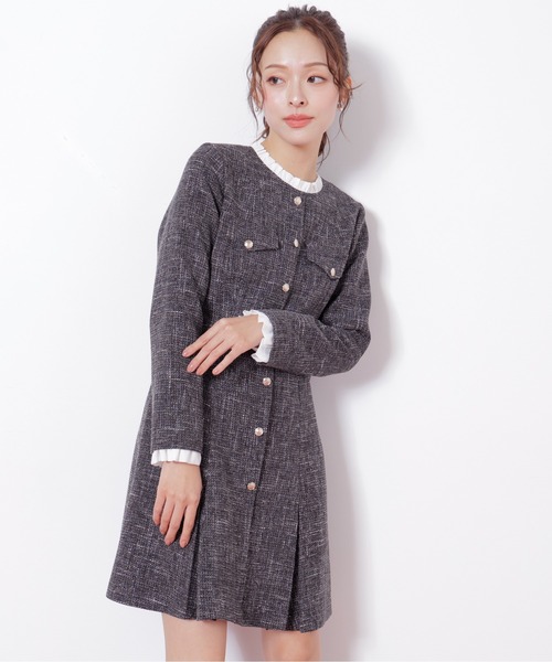 JILL by JILL STUART(ジルバイジルスチュアート)の「◇ツィードミニワンピース(ワンピース・レディース・ブラック/ネイビー・SMALL/MEDIUM)」の19枚目の写真