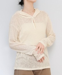 シアーワッフルフードロンT