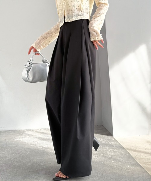 mily bilet（ミウィビレット）の「【mily bilet】きちんと見えと快適さを両立♪ 2タックワイドシルエットスラックス（スラックス・レディース・グレー/ブラック・X-LARGE/SMALL/MEDIUM/LARGE）」の6枚目の写真