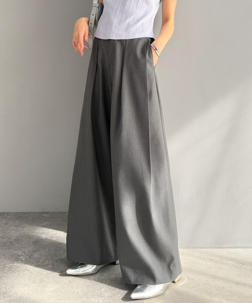 mily bilet（ミウィビレット）の「【mily bilet】きちんと見えと快適さを両立♪ 2タックワイドシルエットスラックス（スラックス・レディース・グレー/ブラック・X-LARGE/SMALL/MEDIUM/LARGE）」の7枚目の写真