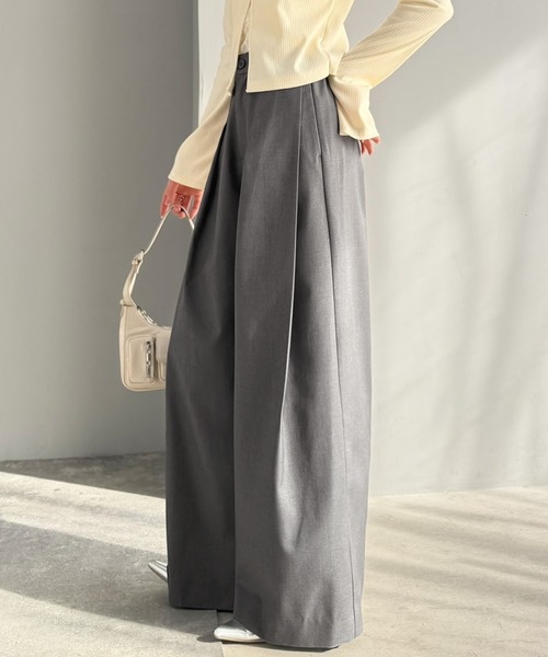 mily bilet（ミウィビレット）の「【mily bilet】きちんと見えと快適さを両立♪ 2タックワイドシルエットスラックス（スラックス・レディース・グレー/ブラック・X-LARGE/SMALL/MEDIUM/LARGE）」の13枚目の写真