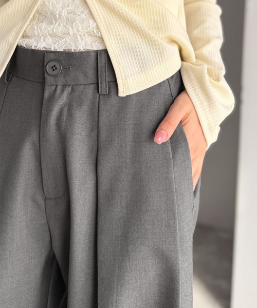 mily bilet（ミウィビレット）の「【mily bilet】きちんと見えと快適さを両立♪ 2タックワイドシルエットスラックス（スラックス・レディース・グレー/ブラック・X-LARGE/SMALL/MEDIUM/LARGE）」の16枚目の写真