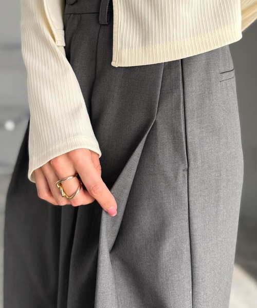 mily bilet（ミウィビレット）の「【mily bilet】きちんと見えと快適さを両立♪ 2タックワイドシルエットスラックス（スラックス・レディース・グレー/ブラック・X-LARGE/SMALL/MEDIUM/LARGE）」の17枚目の写真