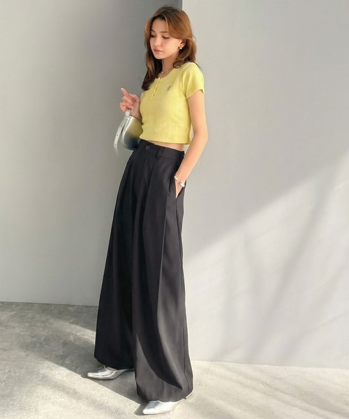 mily bilet（ミウィビレット）の「【mily bilet】きちんと見えと快適さを両立♪ 2タックワイドシルエットスラックス（スラックス・レディース・グレー/ブラック・X-LARGE/SMALL/MEDIUM/LARGE）」の22枚目の写真