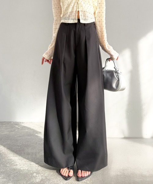 mily bilet（ミウィビレット）の「【mily bilet】きちんと見えと快適さを両立♪ 2タックワイドシルエットスラックス（スラックス・レディース・グレー/ブラック・X-LARGE/SMALL/MEDIUM/LARGE）」の21枚目の写真