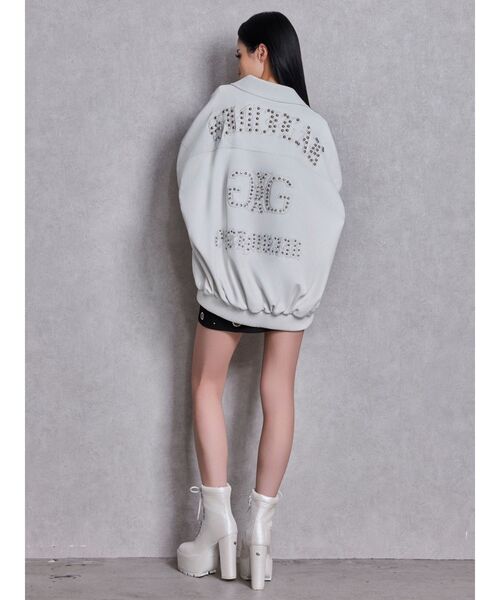 GYDA(ジェイダ)の「bijou Symmetry GYDAフェイクレザーBIGブルゾン(ブルゾン・レディース・ピンク/ブラック/オフホワイト・FREE)」の12枚目の写真