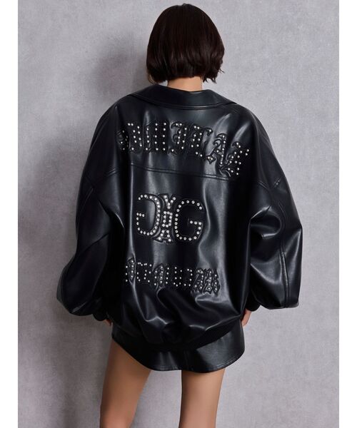 GYDA(ジェイダ)の「bijou Symmetry GYDAフェイクレザーBIGブルゾン(ブルゾン・レディース・ピンク/ブラック/オフホワイト・FREE)」の15枚目の写真