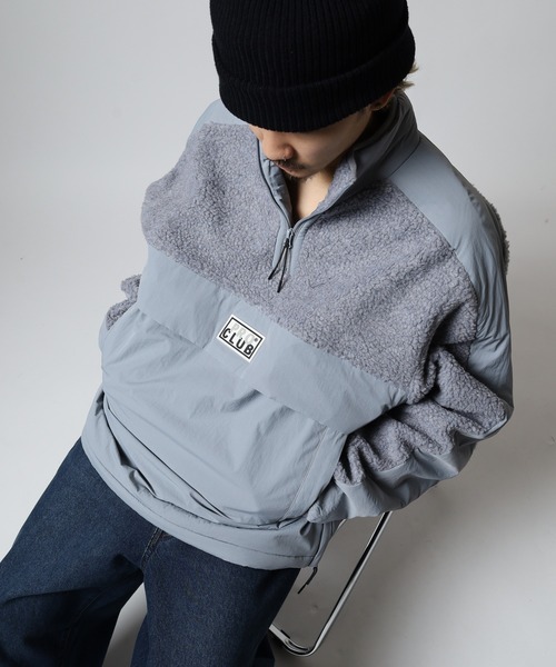 PRO CLUB (プロクラブ)の「PRO CLUB ハーフジップボアジャケット(ブルゾン・メンズ・ブラック/シルバー・2XL/XL/L/M/S/3XL)」の15枚目の写真