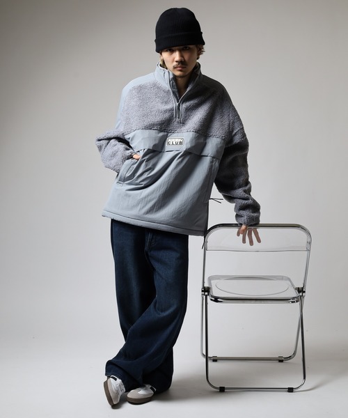 PRO CLUB (プロクラブ)の「PRO CLUB ハーフジップボアジャケット(ブルゾン・メンズ・ブラック/シルバー・2XL/XL/L/M/S/3XL)」の17枚目の写真