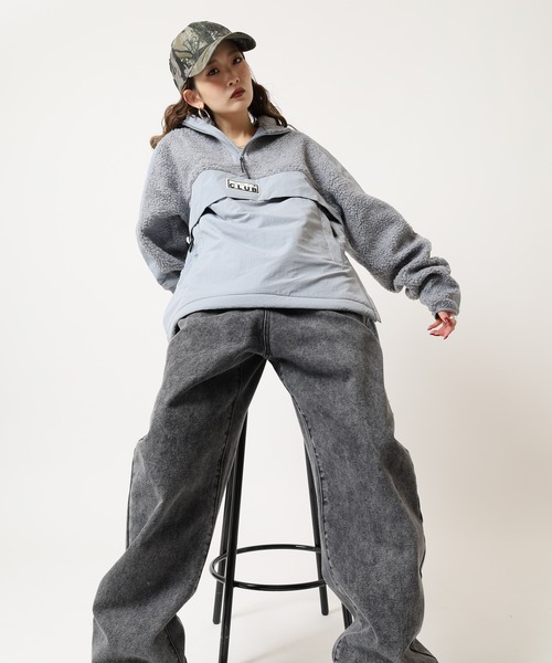 PRO CLUB (プロクラブ)の「PRO CLUB ハーフジップボアジャケット(ブルゾン・メンズ・ブラック/シルバー・2XL/XL/L/M/S/3XL)」の10枚目の写真