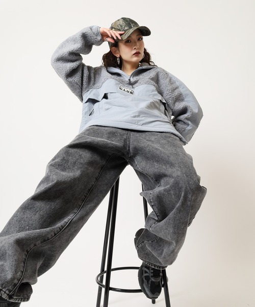 PRO CLUB (プロクラブ)の「PRO CLUB ハーフジップボアジャケット(ブルゾン・メンズ・ブラック/シルバー・2XL/XL/L/M/S/3XL)」の9枚目の写真