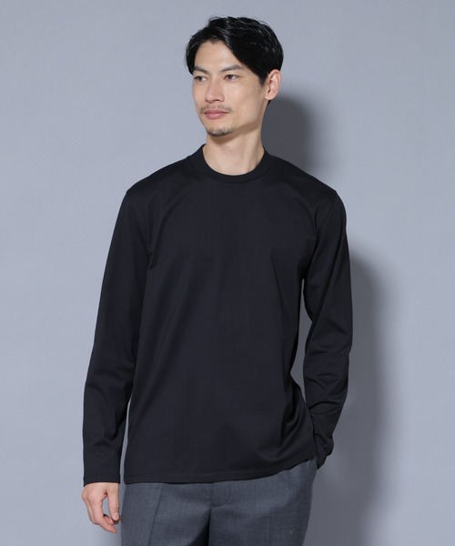 NANO universe（ナノユニバース）の「ジャケT(R) クルーネック 長袖（Tシャツ/カットソー・メンズ・グレー/ブラック/ホワイト・S/M/L/XL）」の2枚目の写真