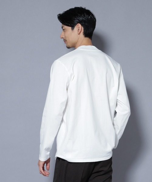 NANO universe（ナノユニバース）の「ジャケT(R) クルーネック 長袖（Tシャツ/カットソー・メンズ・グレー/ブラック/ホワイト・S/M/L/XL）」の13枚目の写真